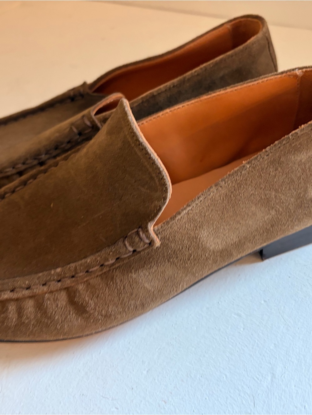 Banana republic womens Suede Slip-On Loafers - olive